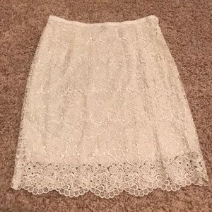 Cream H & M Lace Skirt